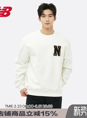 New Balance NB 加绒卫衣男款休闲运动套头圆领针织上衣NCD4E081