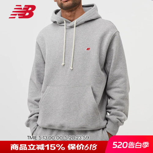 NB男款简约针织连帽宽松卫衣