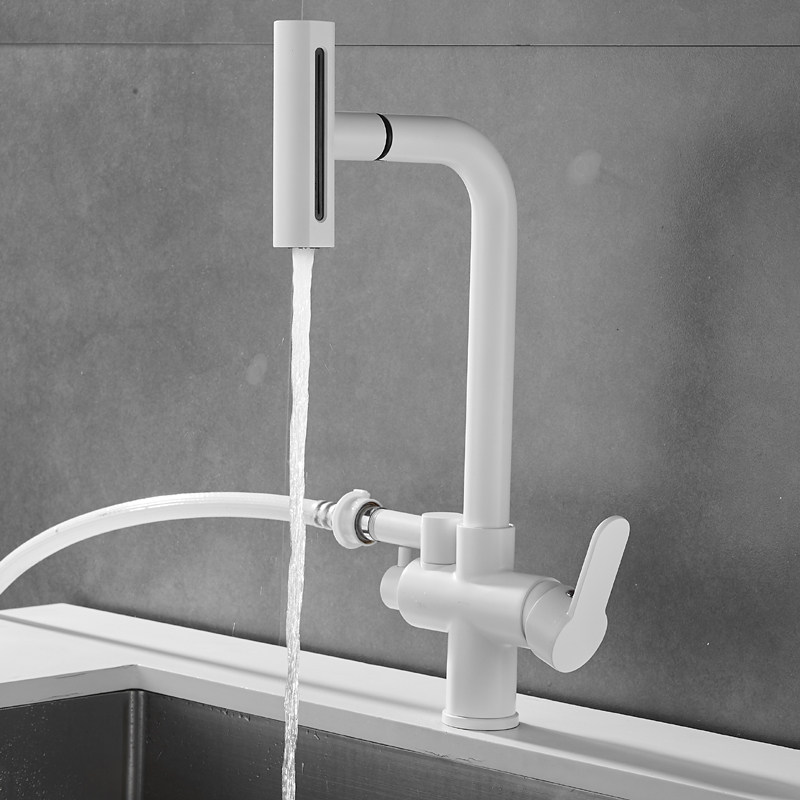 厨房抽拉式洗碗机冷热水龙头专用旋转多功能伸缩三通接过滤净水器