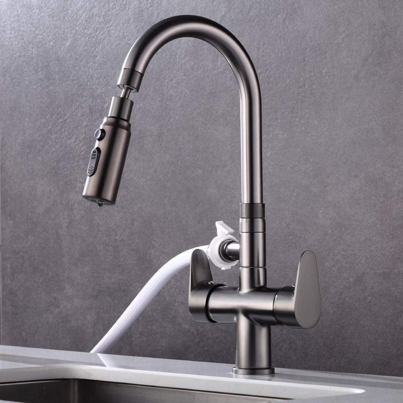 厨房水槽接洗碗机冷热水龙头专用4分6分多功能三通可接水管龙头