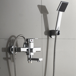 方形浴缸龙头淋雨花洒套装带喷枪妇洗器浴室冷热水龙头全铜混水阀
