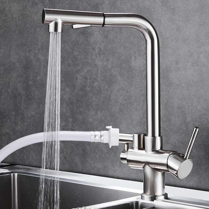 洗碗机水龙头厨房水槽洗菜盆接4分6分专用多功能抽拉式可旋转龙头,家装主材,厨房龙头,淘宝优惠券,粉丝福利购,淘宝优惠卷