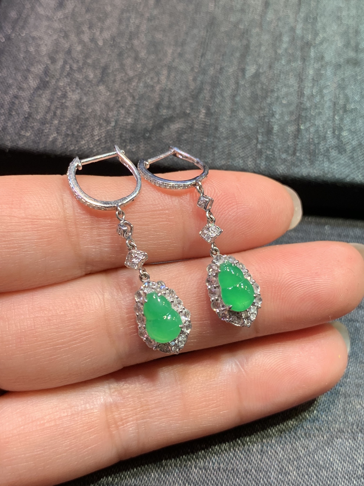 葫芦耳环 正阳绿