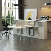 办公桌椅组合套装 现代简约办公室财务屏风24双人面对面屏风员工位