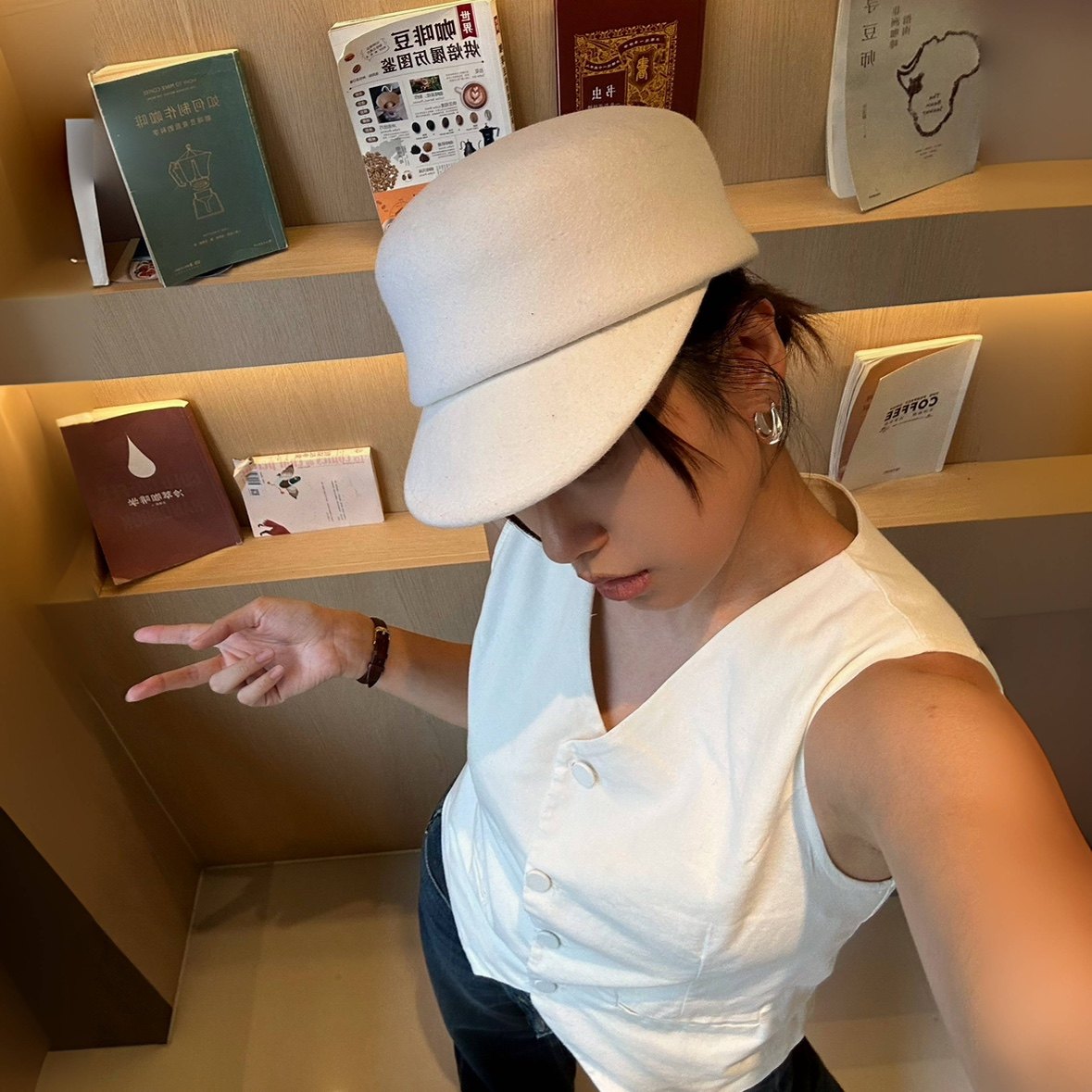 帽子羊毛深檐秋冬显脸小