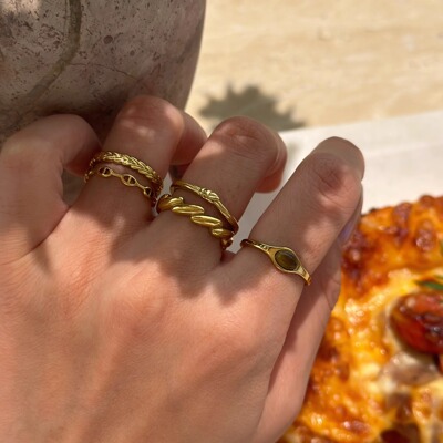 可洗澡戒指钛钢法式简约不掉色