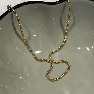 734号珠链镀金桶珠女小众不掉色