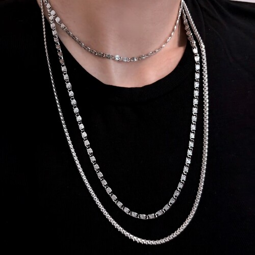 734钛钢不掉色车花毛衣链加长可定制项链