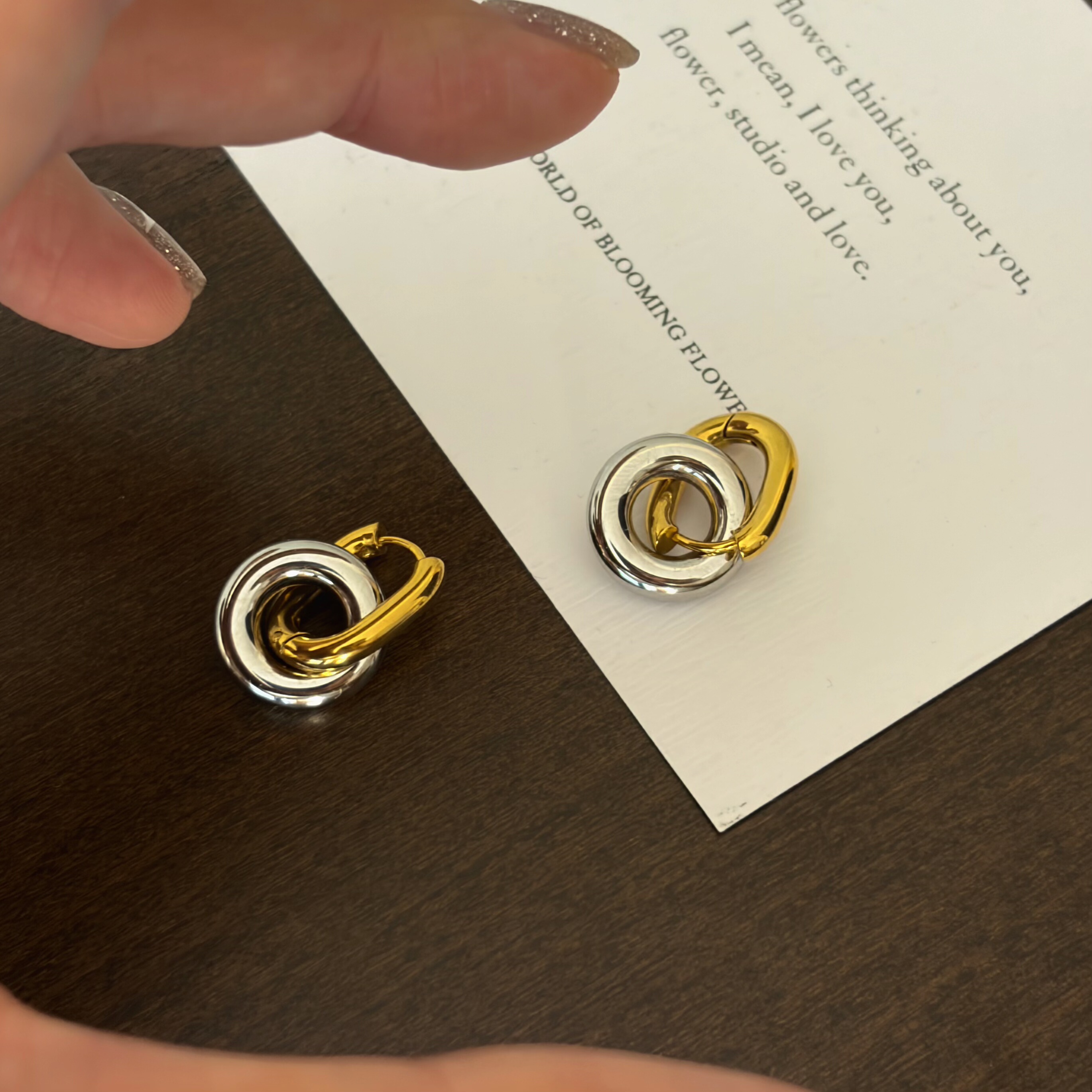 734钛钢不掉色拼色圈圈耳环女小众高级感气质百搭通勤耳饰,饰品/流行首饰/时尚饰品新,耳环,淘宝优惠券,粉丝福利购,淘宝优惠卷