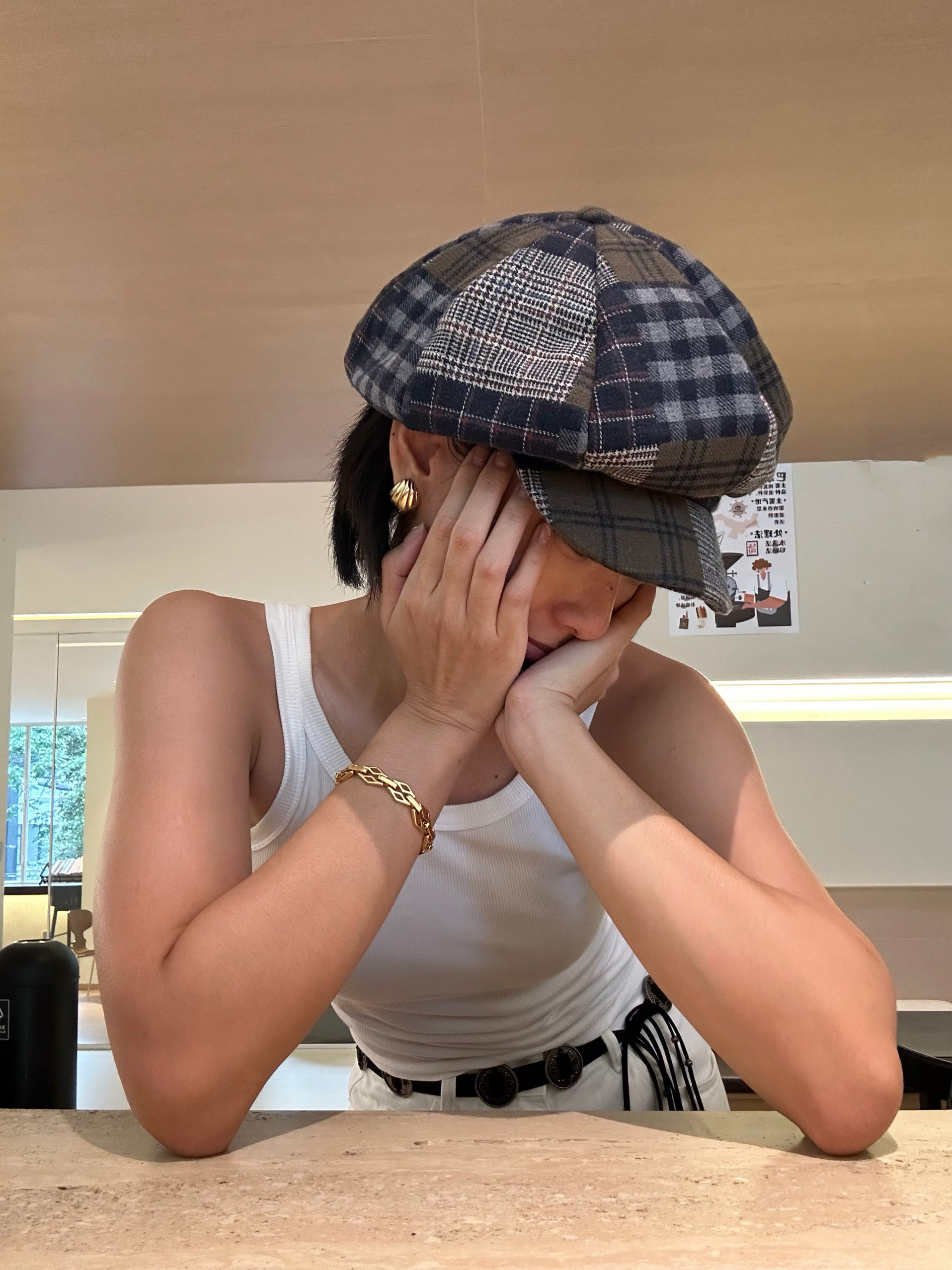 意大利风复古英伦中性男女情侣报童帽子秋冬季毛呢保暖时尚秋冬
