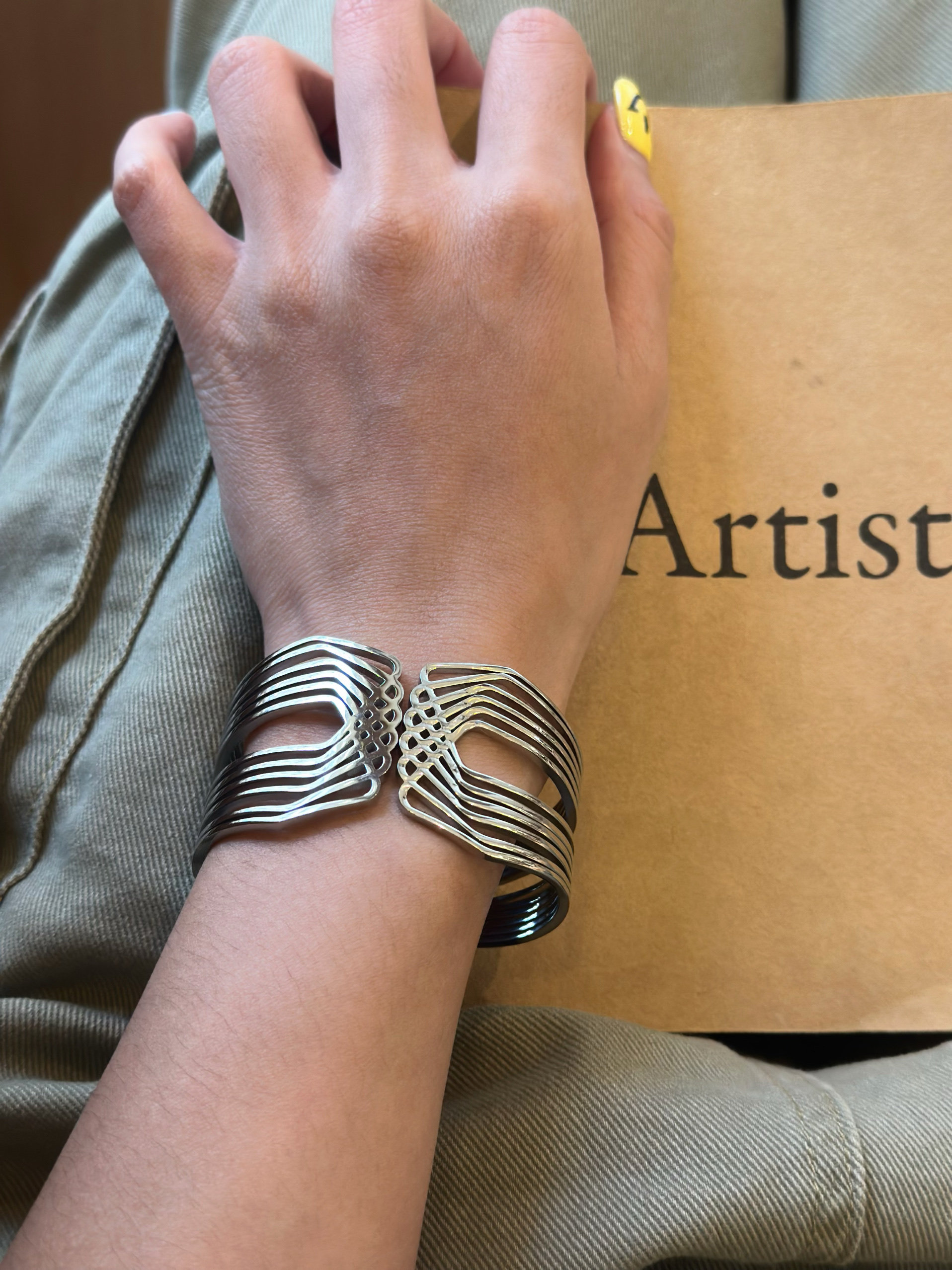 734号钛钢开口螺纹手镯欧美夸张不掉色时髦饰品