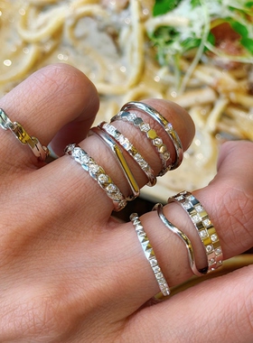 734钛钢不掉色经典素圈极简风可洗澡亮晶晶食指戒银色情侣戒指