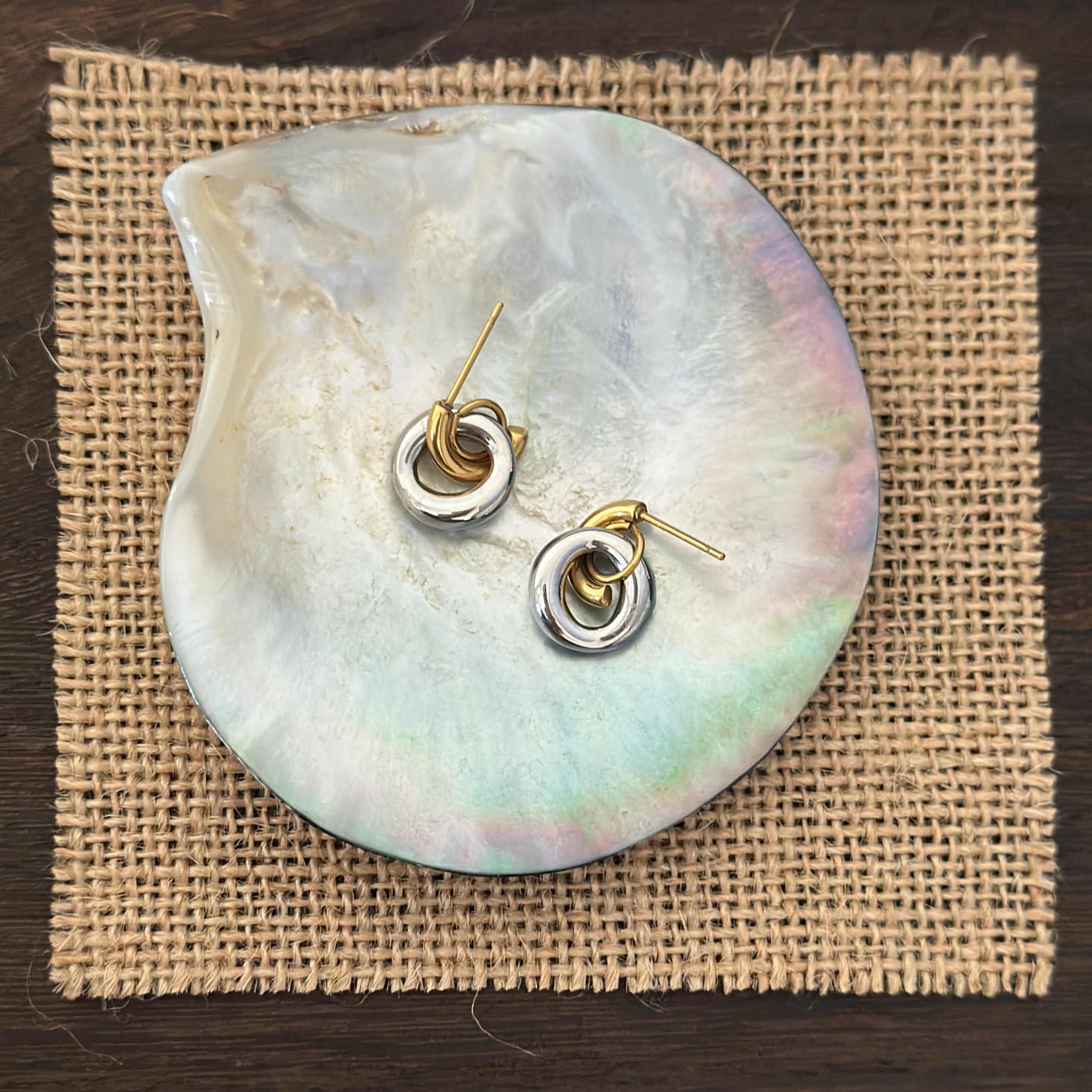 734钛钢不掉色耳钉小众金属质感小耳圈百搭简约时髦ins冷淡风耳环