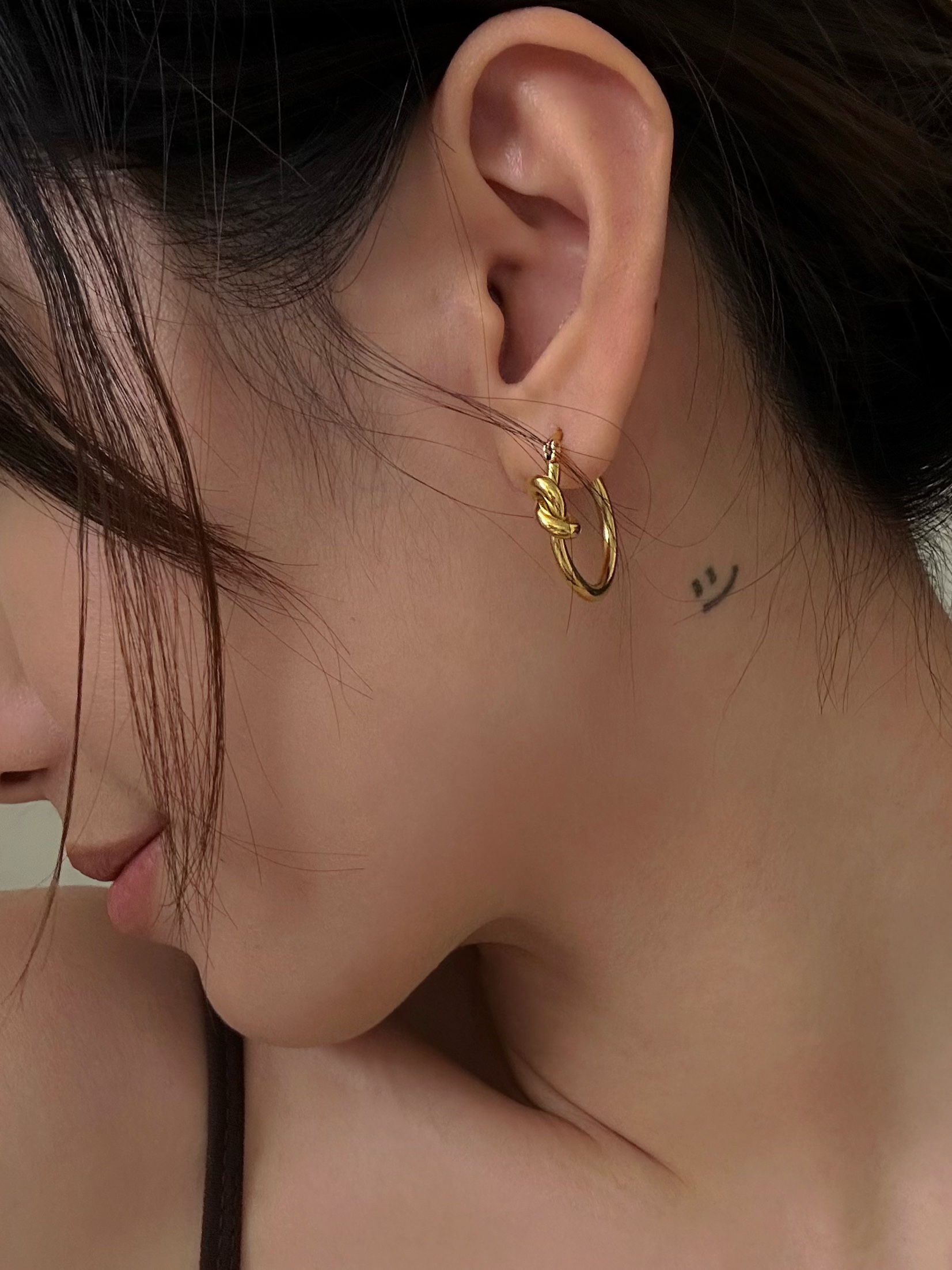 可洗澡耳环钛钢简约耳圈