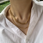 734钛钢法式 复古古巴链百搭日常欧美风高品质金色ins新款