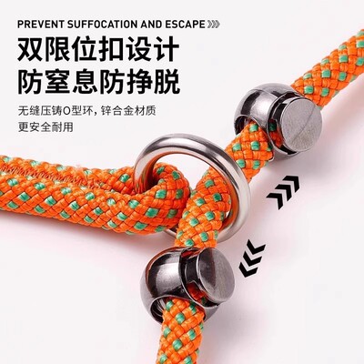遛狗链子小中大型犬训犬防爆冲金毛宠物用品加长p链p绳狗狗牵引绳