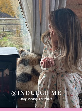 indulgeme猫咪乐园*春夏睡衣女纯棉可爱猫咪韩版宽松家居服套装