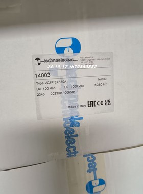 Technoelectric srl VC4P 3x630A code:14003SM开关