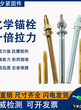 化学螺栓高强度倒锥形化学锚栓膨胀螺丝8.8级M12M16M18M20M24M30