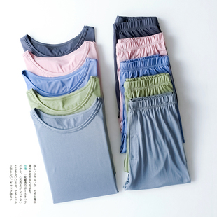 套装 青年保暖内衣春秋季 男士 圆领打底衬衣衬裤 薄款 莫代尔秋衣秋裤