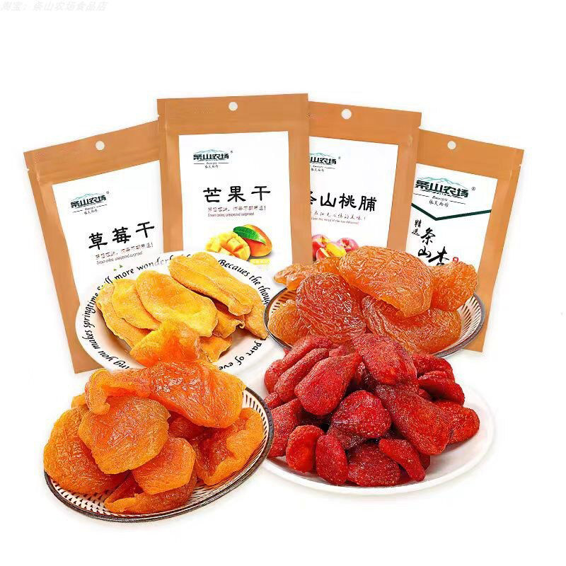 条山农场杏脯+桃脯+芒果干+草莓干组合果干甘肃白银景泰特产