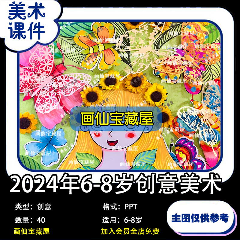 2024年创意少儿美术课件6-8岁创意美术40节PPT画室备课美术课件