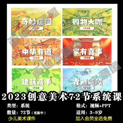 2023年系统课 3-9岁少儿创意美术ppt课件+视频教程春季教学备课