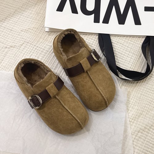 冬季加绒保暖勃肯一脚蹬乐福鞋