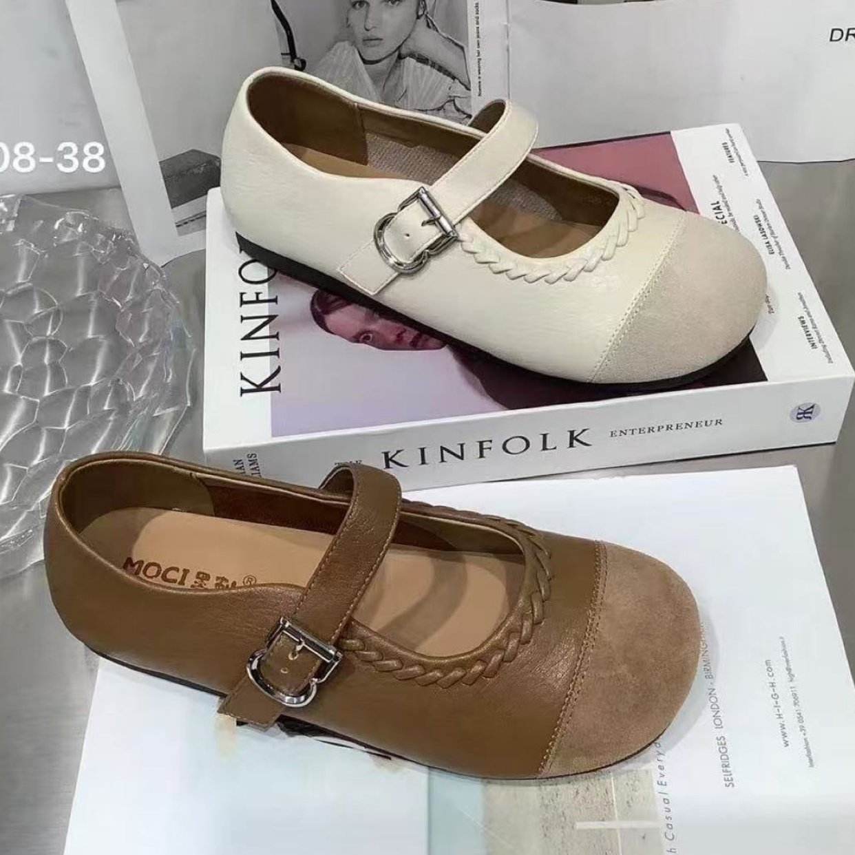 18法式复古玛丽珍鞋女2026年春季新款舒适一字扣软皮浅口平底单鞋,女鞋,玛丽珍鞋,淘宝优惠券,粉丝福利购,淘宝优惠卷