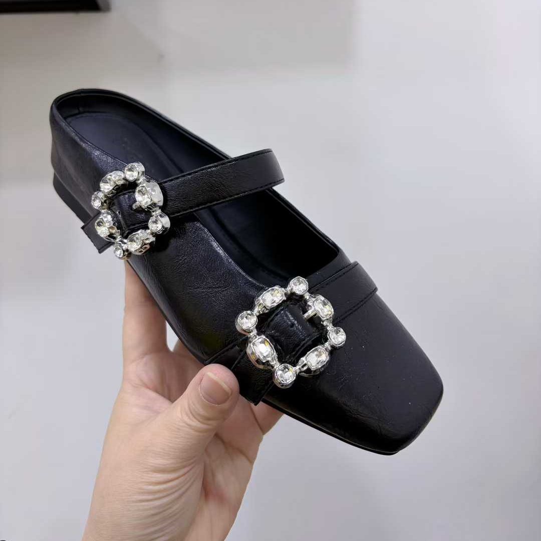 02法式复古风水钻包头拖鞋女2026年春季新款平底一字扣带玛丽珍鞋,女鞋,包头拖,淘宝优惠券,粉丝福利购,淘宝优惠卷