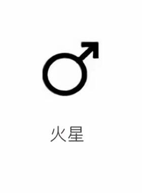 火星符号纹身贴草本果汁持久防水男女个性刺青力量执行力象征意义