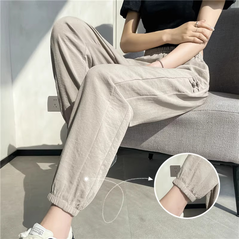 清仓捡漏冰丝运动裤子女士大码小个子外穿棉麻九分束脚休闲哈伦裤,女装/女士精品,大码裤装,淘宝优惠券,粉丝福利购,淘宝优惠卷
