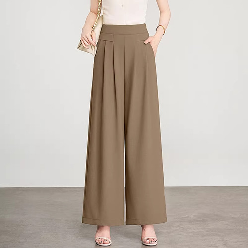 裤子宽松梧桐裤高腰垂感直筒裤女