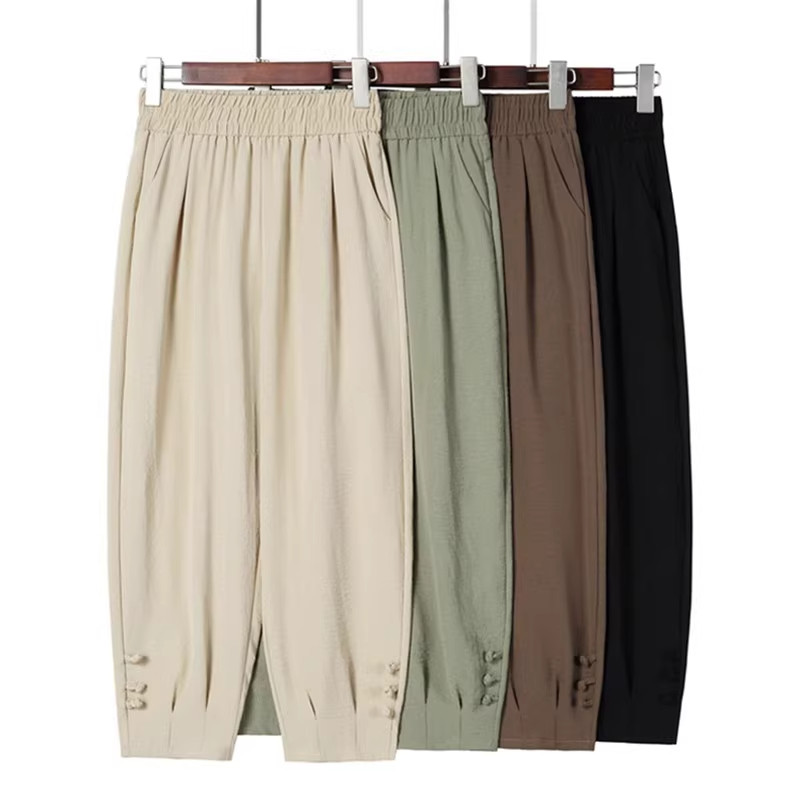 清仓捡漏中年妈妈裤子女小个子八分裤垂感速干大码冰丝显瘦哈伦裤,女装/女士精品,大码裤装,淘宝优惠券,粉丝福利购,淘宝优惠卷