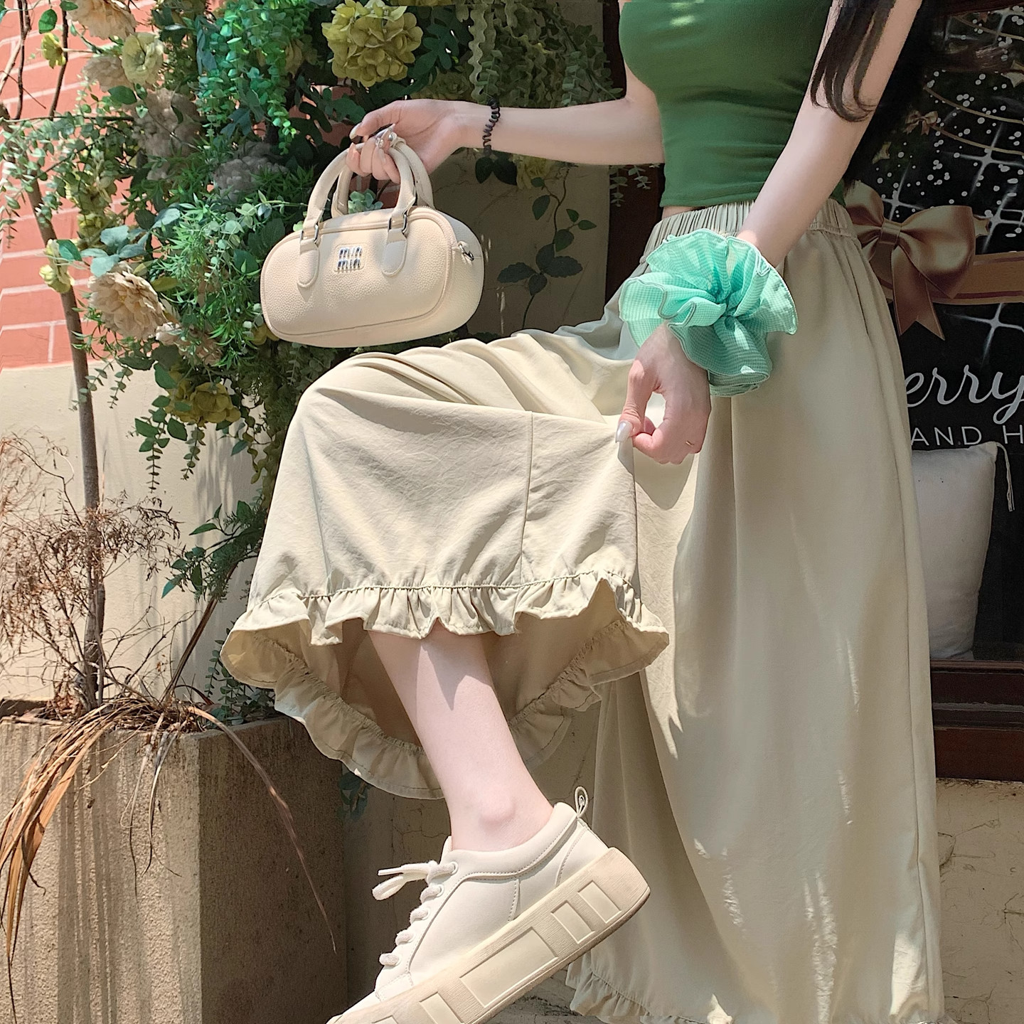 清仓捡漏木耳边冰丝速干裤女大码小个子宽松显瘦休闲七八分阔腿裤,女装/女士精品,大码裤装,淘宝优惠券,粉丝福利购,淘宝优惠卷