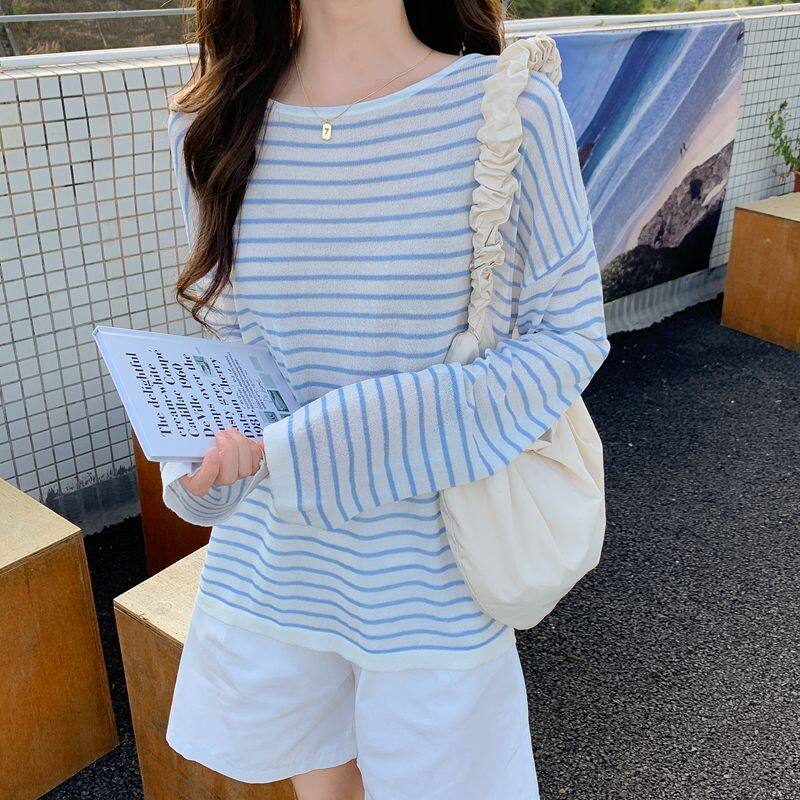 防晒衣服女夏季学生韩版宽松薄款防紫外线冰丝外穿长袖T恤上衣潮