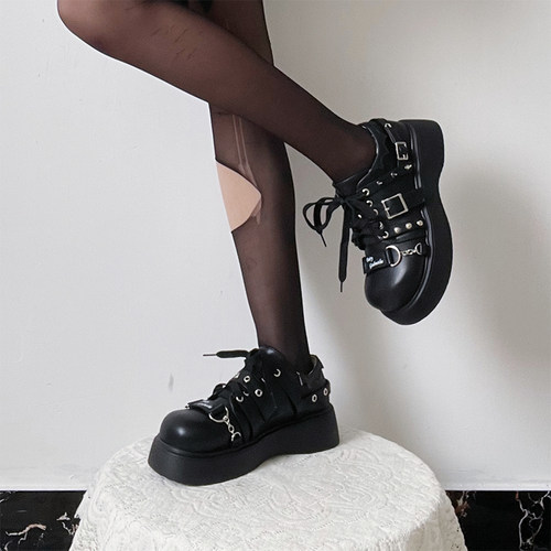 仙女教母单鞋黑暗风系带优惠