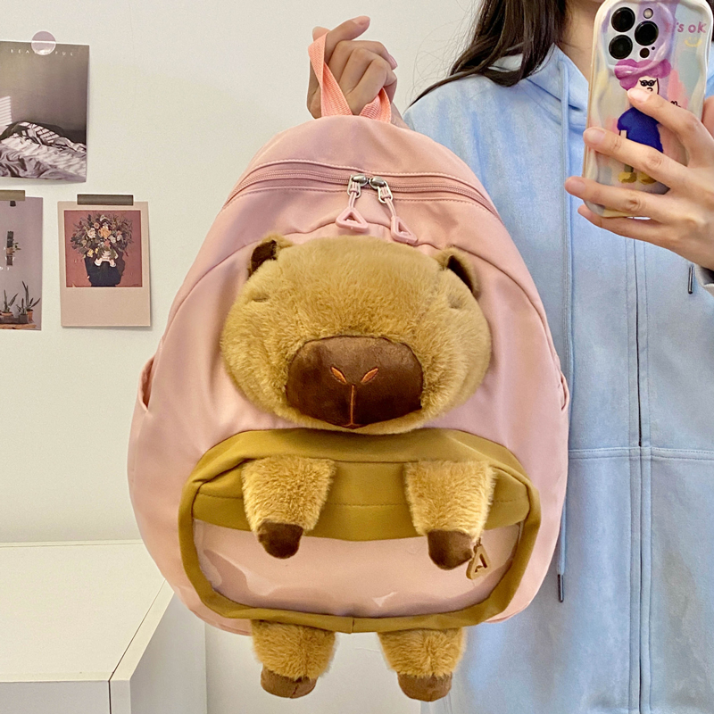 新款卡皮巴拉双肩包大容量书包