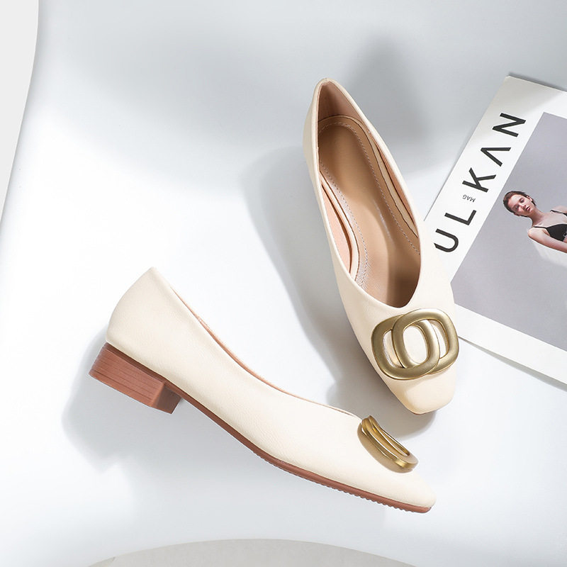 2025春季新款复古法式小皮鞋通勤舒适软底羊皮鞋垫工作鞋透气女鞋