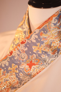 琉鱼汉服龙纹仿妆花织金假领子义领汉婚演出浮雕amp明宋制配饰