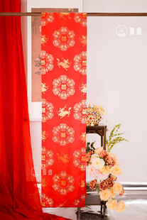 琉鱼汉服好事成双披红配饰婚礼汉婚中式明制双鱼麒麟鸳鸯圆领套装