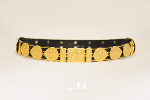 琉鱼汉服原创柿狮如意金色革带明制汉服配饰国风金属腰带裤带皮带