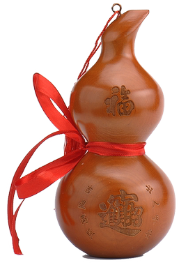 家居实心百福太极八卦桃木葫芦