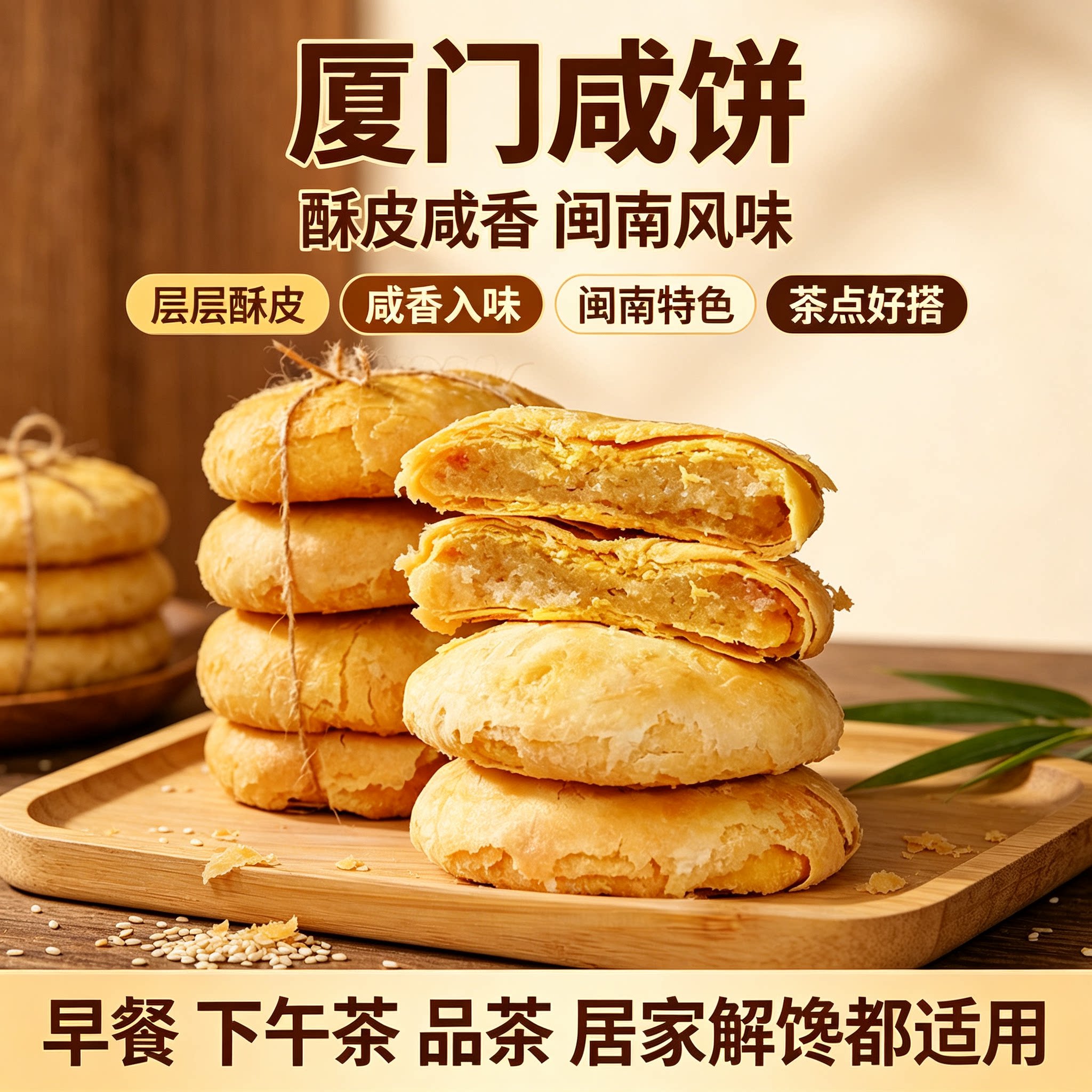 闽南厦门咸饼传统特色点心酥松