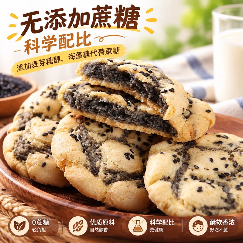 夹心桃酥正宗黑芝麻宫廷桃酥饼干整箱散装鲜蛋桃酥糕点零食小吃老