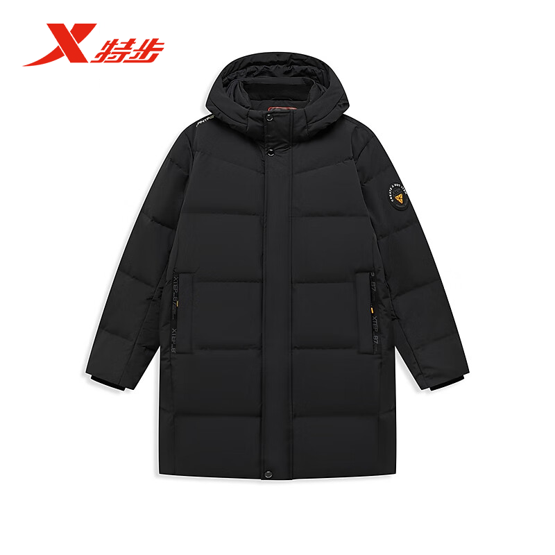 特步中长款羽绒服男正品年新款冬季保暖加厚运动外套976429640260