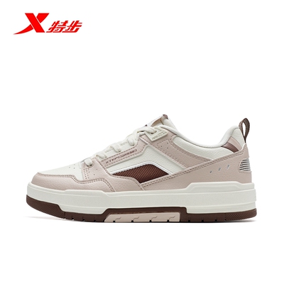 特步板鞋女鞋小白鞋2024