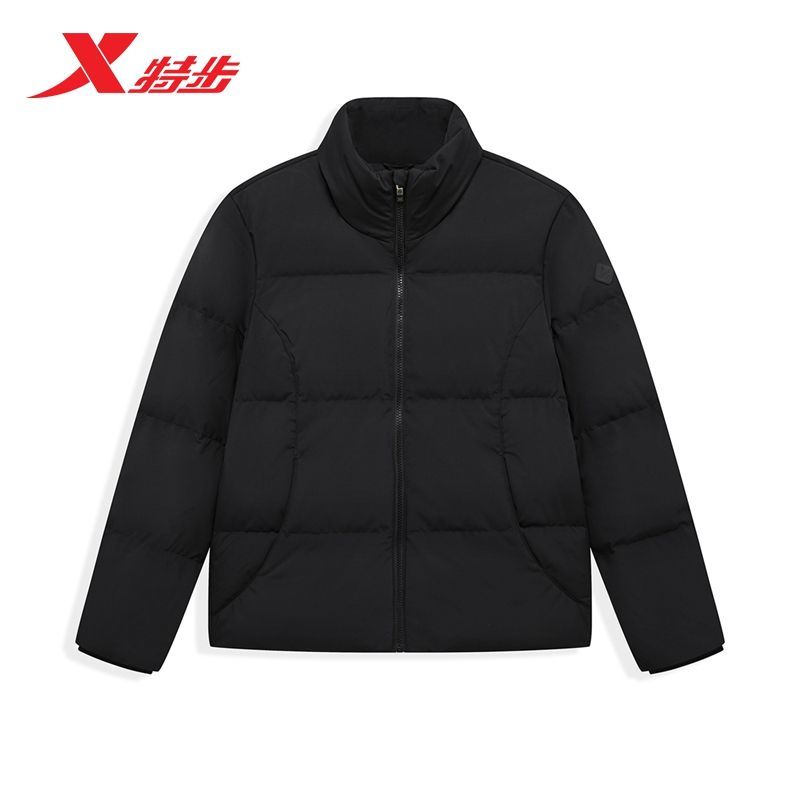 特步三防立领羽绒服女2025年冬新款宽松上衣保暖外套975428190033