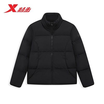 特步三防立领羽绒服女2025年冬新款宽松上衣保暖外套975428190033