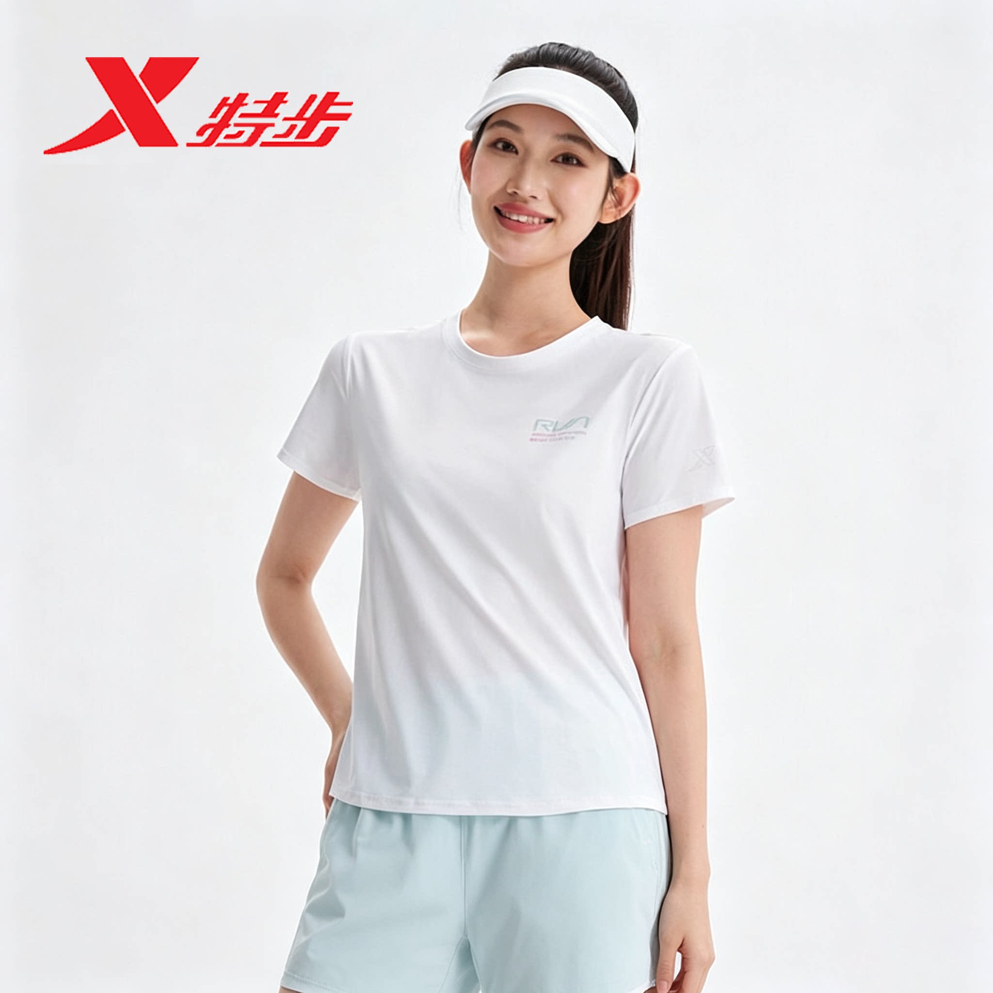 特步跑步训练系列 |  冰丝圆领T恤夏季女装运动上衣974228010047